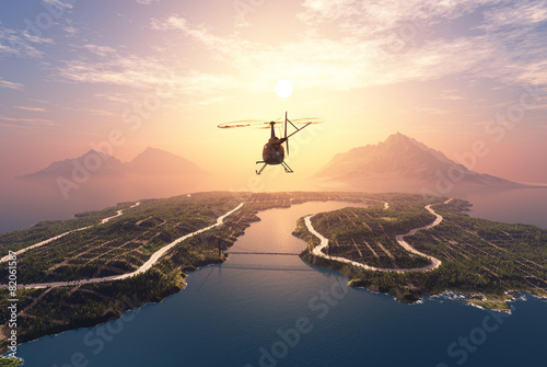 Obraz na płótnie widok transport słońce lotnictwo