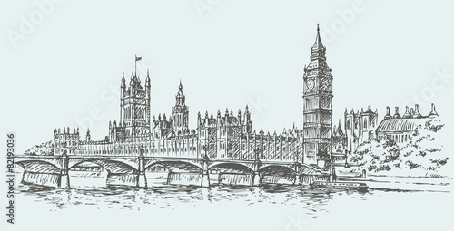 Fotoroleta anglia londyn architektura europa bigben