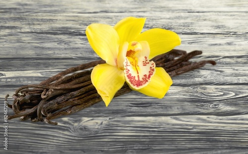 Naklejka natura storczyk kwiat jedzenie wanilia