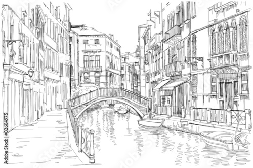 Obraz na płótnie most miasto architektura gondola europa
