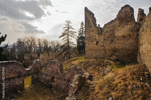 Naklejka zamek wieś europa