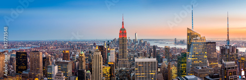 Fotoroleta miejski ameryka amerykański panorama manhatan