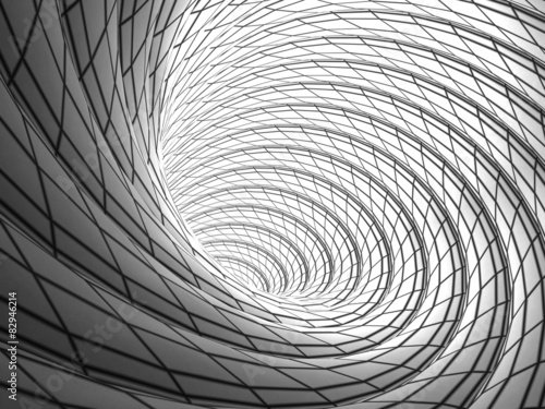 Plakat 3D spirala tunel