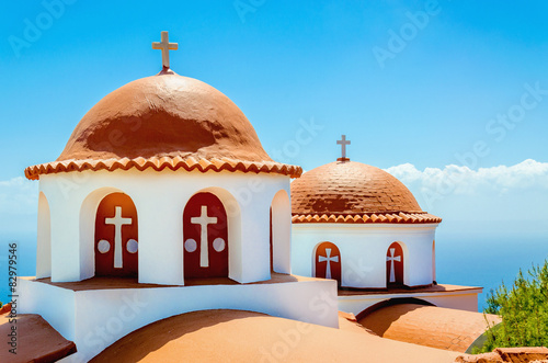 Fototapeta piękny grecki grecja santorini kościół