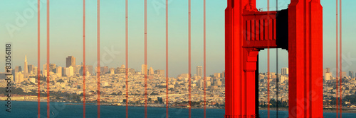 Naklejka kalifornia panoramiczny miejski most golden gate
