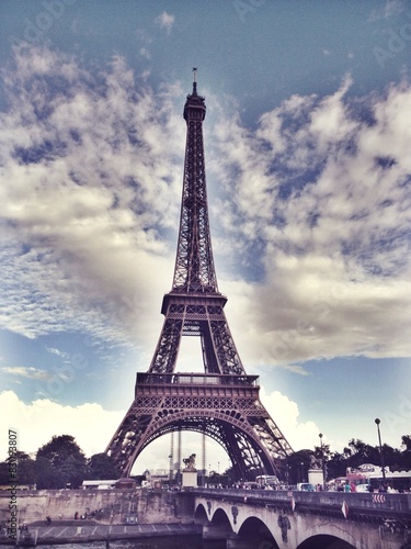 Fototapeta francja eifla atrakcyjność turystyczna paris pocztówka