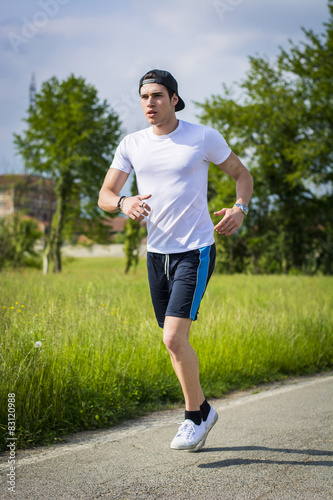 Naklejka jogging ruch ćwiczenie mężczyzna sport
