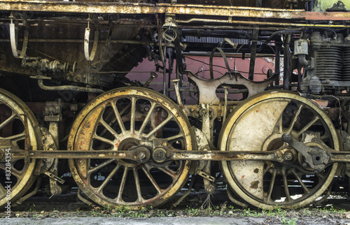 Fotoroleta vintage antyczny silnik lokomotywa