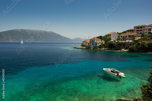 Fototapeta panoramiczny wioska morze wybrzeże wyspa