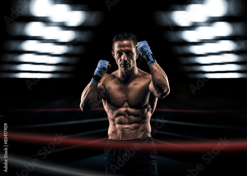 Plakat bokser portret fitness mężczyzna