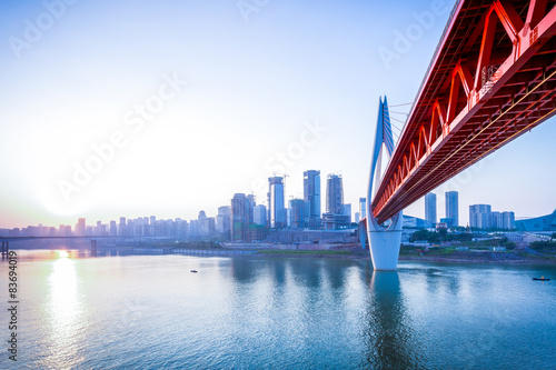 Fotoroleta woda most spokojny nowoczesny