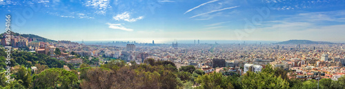 Plakat panorama hiszpania barcelona
