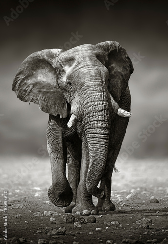 Plakat stary natura słoń dziki