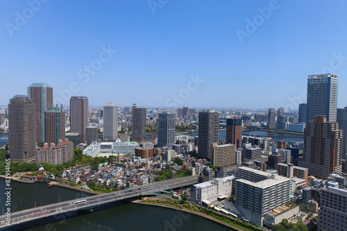 Fotoroleta tokio japoński miejski wieża niebo