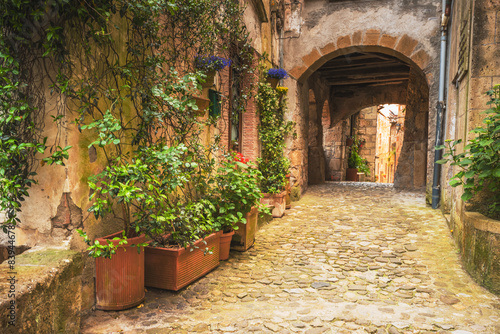 Naklejka Średniowieczny zakątek w Toskanii