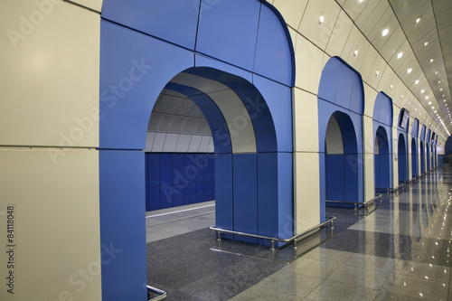 Plakat Baikonur station in Almaty metro. Kazakhstan