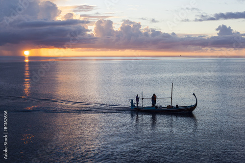 Fototapeta natura wyspa malediwy morze łódź