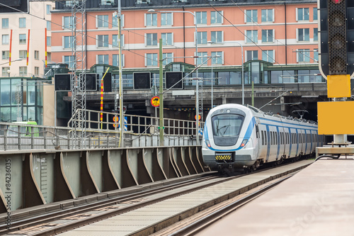 Obraz na płótnie transport nowoczesny stary peron szwecja