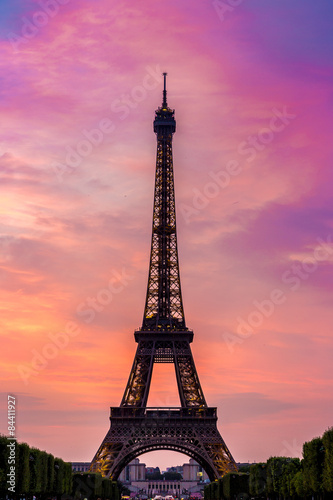 Fotoroleta wieża europa lato zmierzch noc