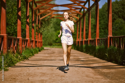 Fotoroleta kobieta jogging fitness ćwiczenie