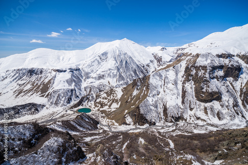 Plakat woda dolina kaukaz