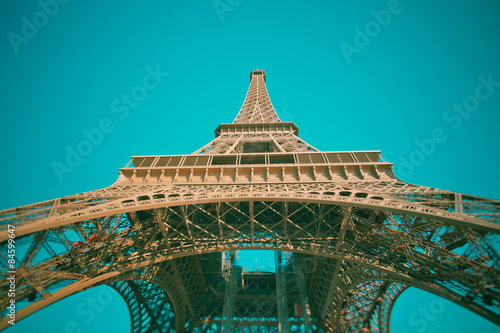 Fototapeta europa francja wieża vintage punkt orientacyjny