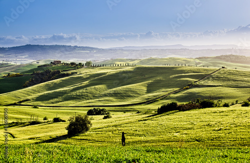 Fototapeta łąka krajobraz wieś niebo pole