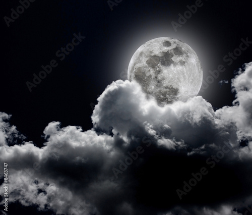 Fototapeta noc północ księżyc chmura czarny