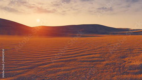 Plakat natura pustynia świt afryka 3D