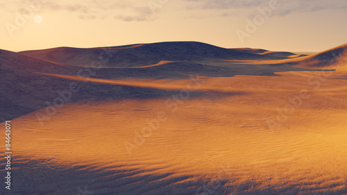 Plakat słońce krajobraz 3D pustynia natura