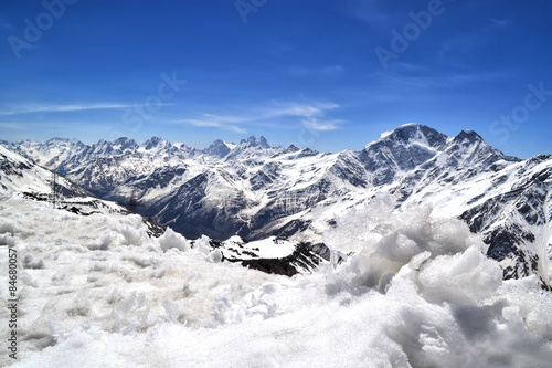 Fotoroleta góra pejzaż szczyt niebo lód