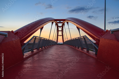 Naklejka perspektywa most czerwony sundown