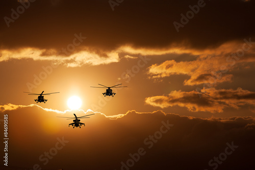 Obraz na płótnie lotnictwo świt słońce wojskowy niebo