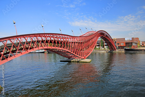 Plakat miasto architektura most