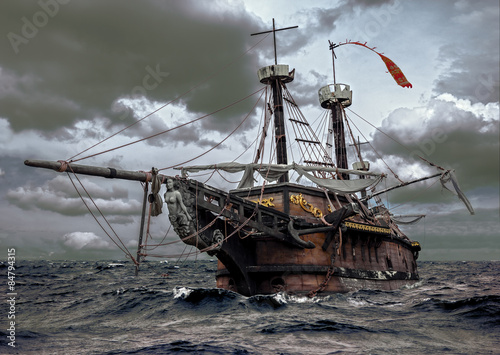 Plakat azjatycki niebo marynarki wojennej vintage sztorm