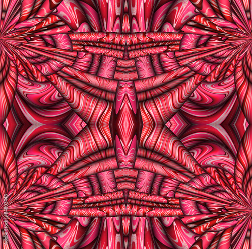 Naklejka abstrakcja sztuka splot ozdoba różowy