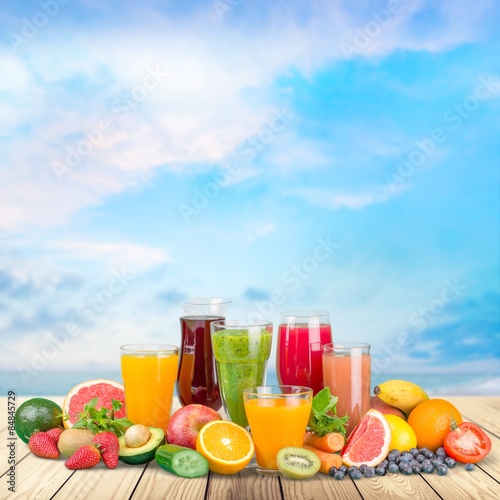 Fotoroleta zdrowy owoc napój zbiory lato