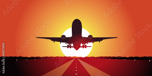 Plakat airliner samolot przewóz pasażer