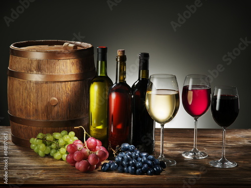 Fotoroleta zdrowy jedzenie vintage winogrono dużo