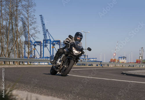 Naklejka mężczyzna droga honda jazda konna motocyklista