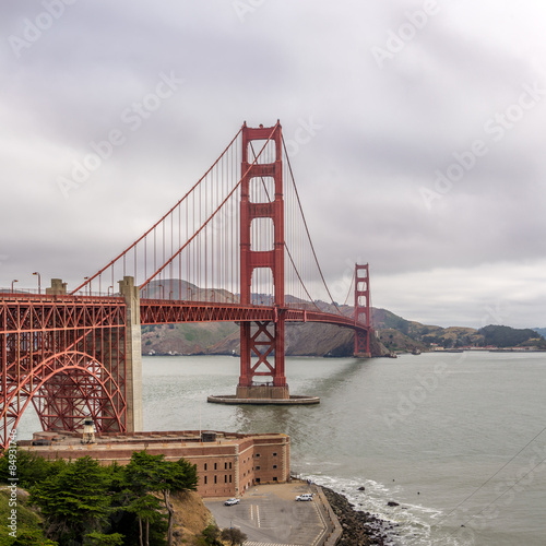 Naklejka most golden gate kalifornia turystyka piesza budowlanych