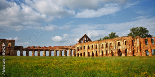 Fotoroleta obraz pałac wiejski pole