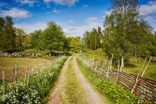Fototapeta szwecja vintage wieś ładny pejzaż
