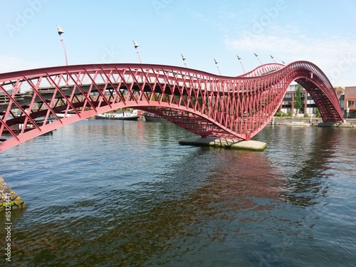 Fototapeta woda most słońce lato amsterdam