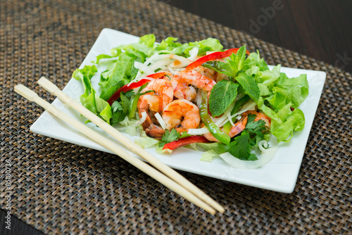 Naklejka jedzenie tajlandia krewetki