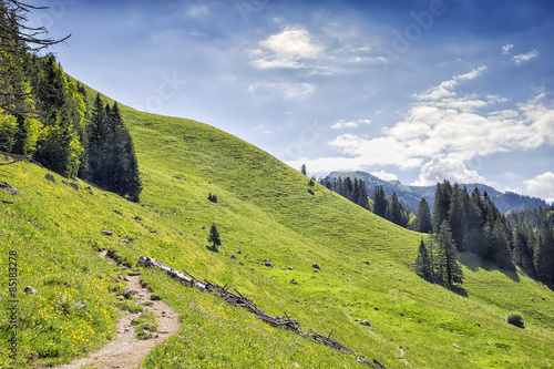 Fototapeta wzgórze góra alpy niebo ścieżka