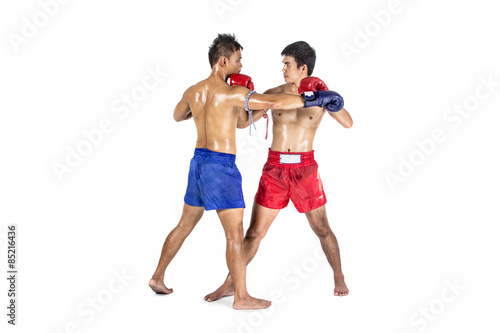 Naklejka vintage kick-boxing sztuki walki tajlandia bokser