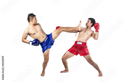 Naklejka mężczyzna sztuki walki kick-boxing ćwiczenie