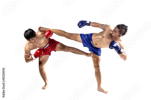 Naklejka mężczyzna kick-boxing sztuki walki