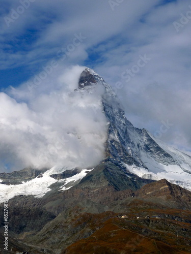 Plakat matterhorn góra świeży szwajcaria